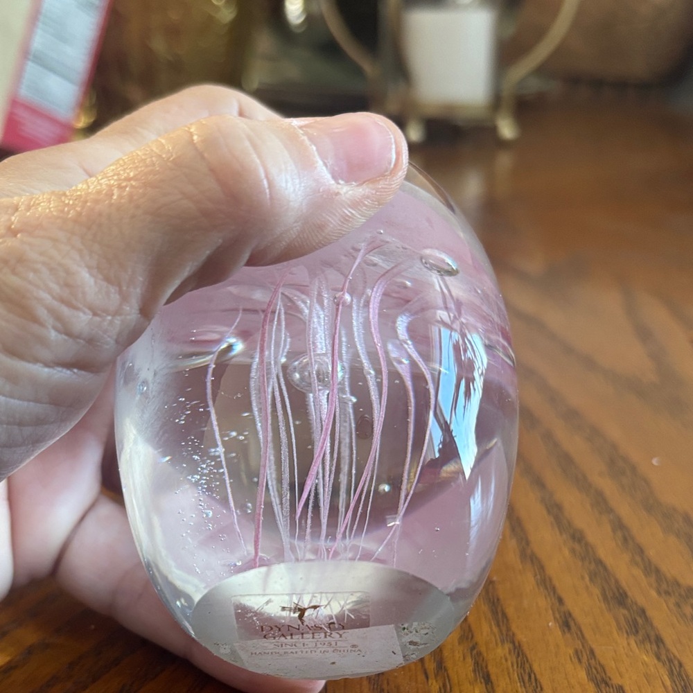 Pink Jellyfish Glass Paperweight - Picture 3 of 6